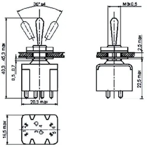 ПТ6-16В тумблер фото 3