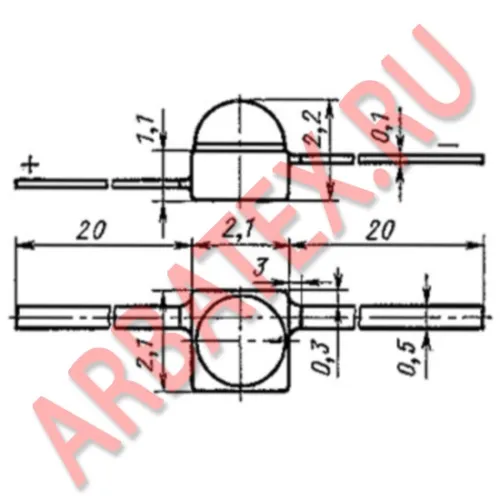 2Л101А светоизлучающий диод фото 3